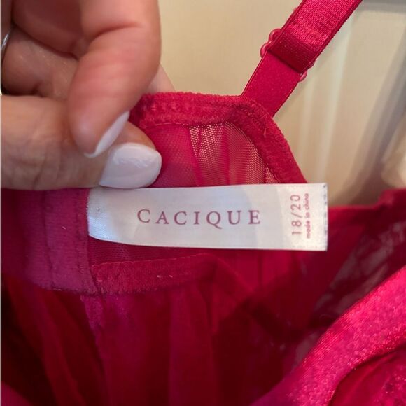 Cacique Red Lace Lingerie Size 18/20 - Picture 3 of 5